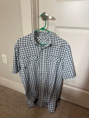 Gameguard Men's Short-Sleeve Check Shirt - Blue/White